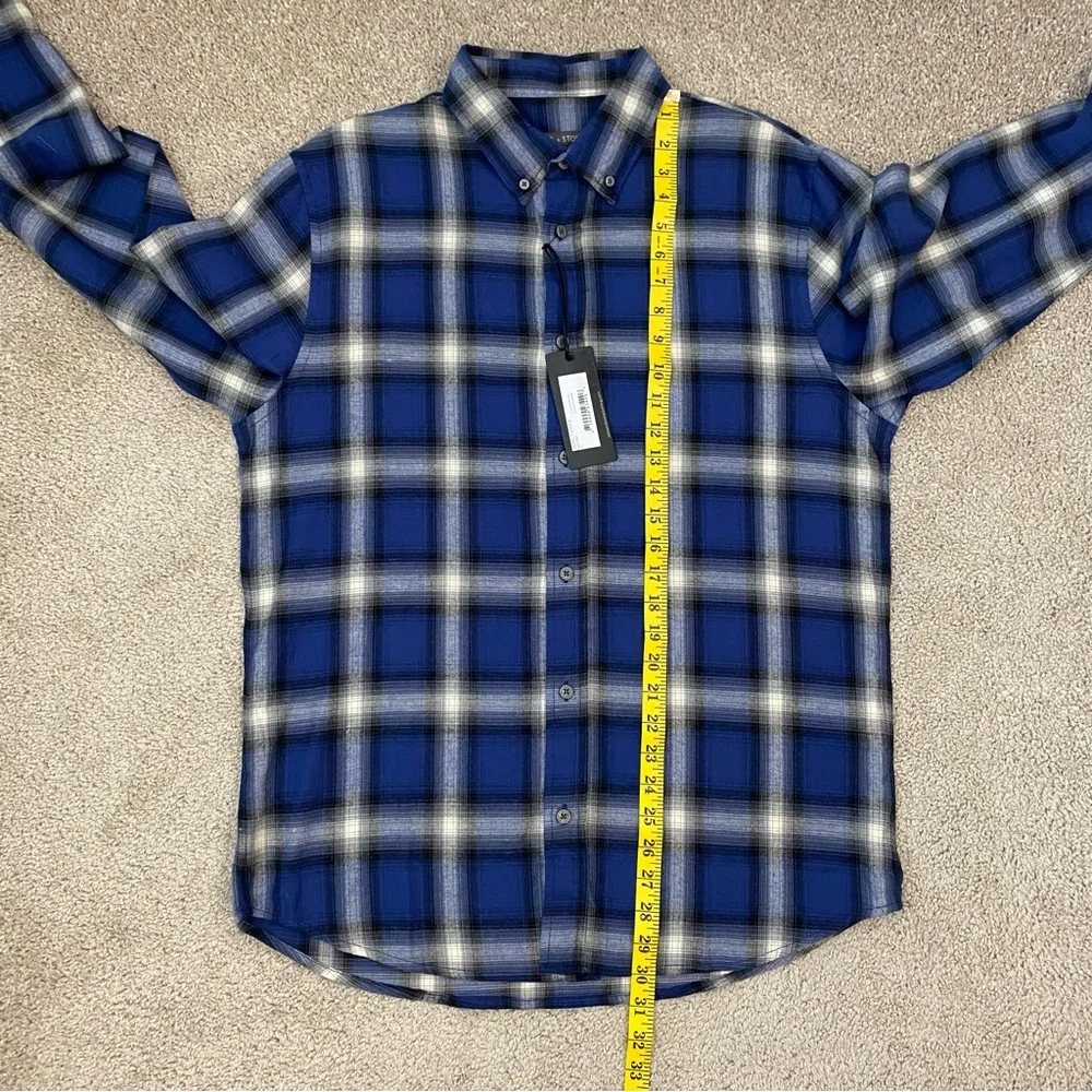 Slate & Stone‎ Western Plaid Flannel Shirt Blue M